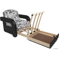 Кресло-кровать Мебель-АРС Кармен-2 (жаккард/экокожа, газета/черный)