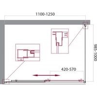 Душевой уголок BelBagno UNIQUE-2-AH-1-110/125-100-P-Cr