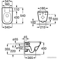 Унитаз подвесной Roca The Gap A34647L000+A801472003