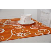 Дорожка на стол Loon Амур негатив 135x45 (оранжевый)