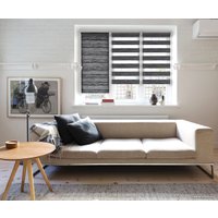 Шторы день-ночь Delfa СРШ 01МКД DN-4306 34x160 (графит, рисунок натур)