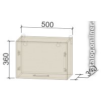 Шкаф навесной Интерлиния Компо ВШГ 50-360 (ваниль)