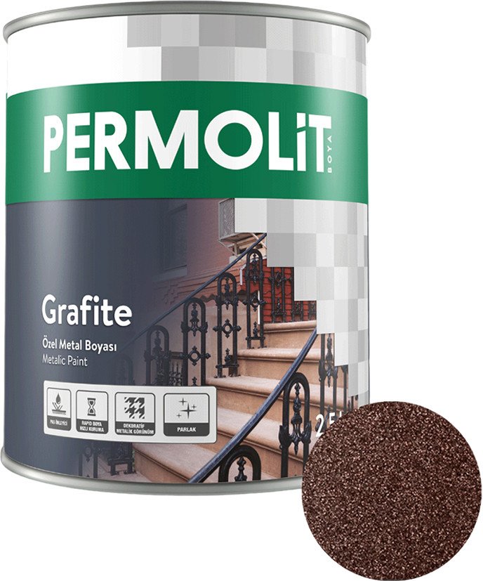 

Грунт-эмаль PERMOLIT Grafite антикоррозийная с эффектом металлик 1765 0.75 кг (темно-коричневый)