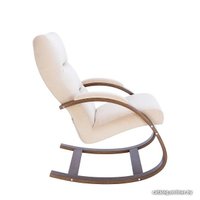 Кресло-качалка Leset Милано (орех текстура/бежевый велюр V 18)