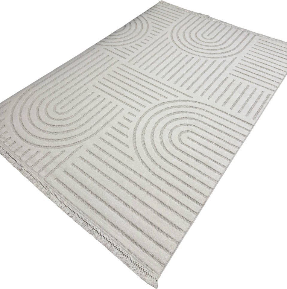 

Ковер для жилой комнаты Radjab Carpet Поло Прямоугольник PL 255 12555RK (2x4, Cream)