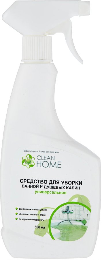 

Средство для ванны Clean Home Для уборки ванной и душевых кабин 500 мл