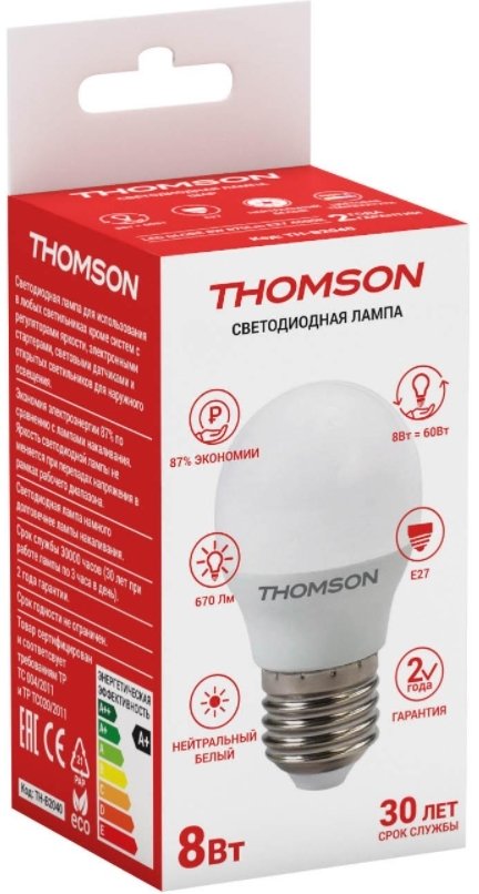 

Светодиодная лампочка Thomson Globe TH-B2040