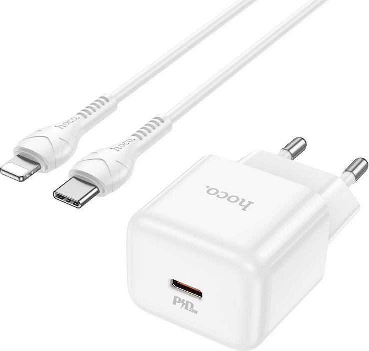 

Сетевое зарядное Hoco N32 Lightning (белый)