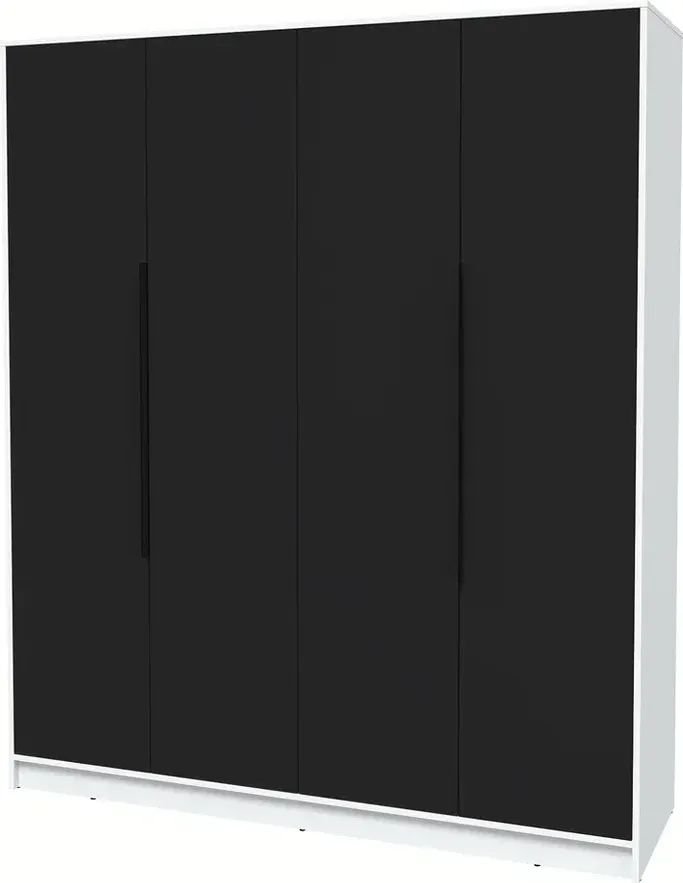 

Шкаф распашной Интерлиния Концепт КТ-Ш4 Глосс (белый платинум/черный)