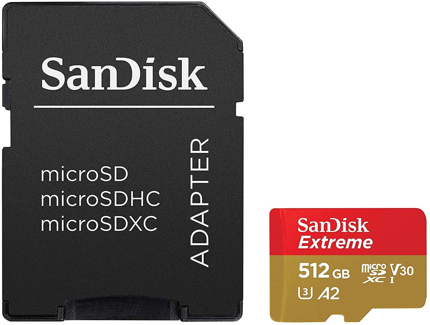 

Карта памяти SanDisk Extreme SDSQXA1-512G-GN6MA 512GB (с адаптером)