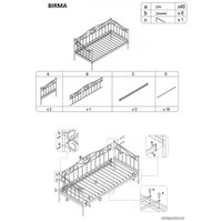 Кровать Signal Birma 90x200 (розовый)