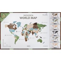 Пазл Woodary Карта мира на английском языке L 3187