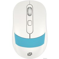 Мышь Оклик 310MW (белый/голубой)