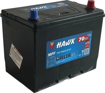 Автомобильный аккумулятор Hawk Asia 70 JR+ HSMF-75D26L