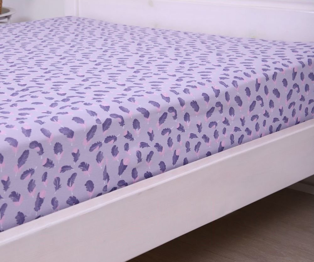 

Постельное белье Luxsonia Трикотаж на резинке 120x200 3366 (перышки серый)