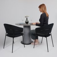 Кухонный стол Lepremo AV 2317 МДФ+керамика 900 (серый матовый Larka Grey/черный+HPL Будда)