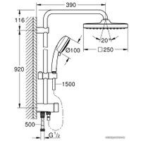Душевая система  Grohe Tempesta Cosmopolitan System 250 Cube 26694000