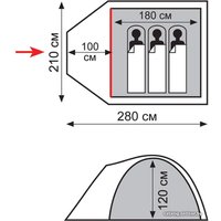 Кемпинговая палатка Totem Indi 3 V2