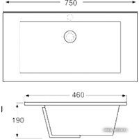 Умывальник Triton Ника 75 825B 75x46