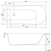 Ванна Cersanit Flavia 150x70 (с ножками)