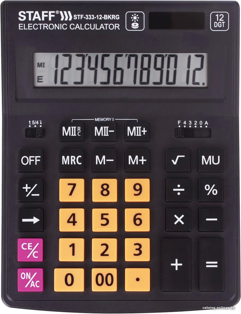 Бухгалтерский калькулятор Staff Plus STF-333-12-BKRG 250460