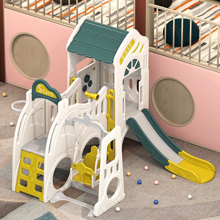 

Игровой комплекс UNIX kids Playhouse с горкой с качелями и баскетбольной стойкой