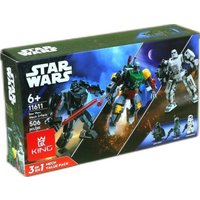Конструктор King 11611 Набор 3 в 1 Дарт Вейдер, Боба Фетт, Штурмовик в боевых костюмах