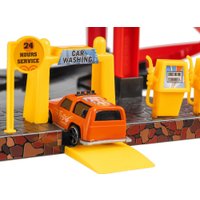 Детские автотреки, трассы Labalu 3-уровневый с дорогой и автомобилями P3488A-1 (красный, 3 машинки)