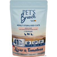 Сухой корм для кошек Pet's Brunch для стерилизованных кошек и котов с 6 месяцев с печенью 400 г