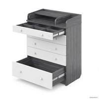 Детский комод Атон Мебель Maks раскладной (древесина графит/белый)