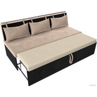 Диван Лига диванов Метро 105012 (велюр бежевый/черный)