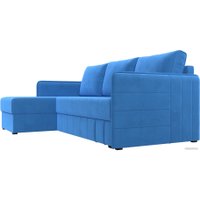 Угловой диван Лига диванов Слим левый (велюр голубой)