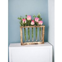 Ваза-рамка Florbox Деревянная низкая на 5 колб 24x30 см (обжиг)