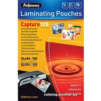 Пленка для ламинирования Fellowes Glossy Polyester Pouches 86x54 мм, 125 мкм, 100 л