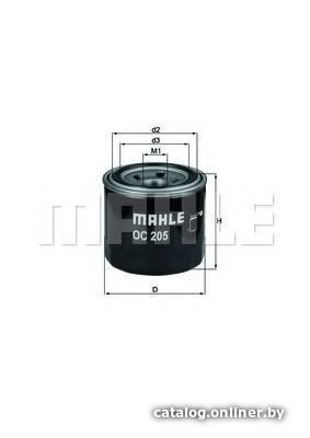 Масляный фильтр Mahle Knecht OC205