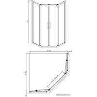 Душевой уголок Adema Glass Line Penta-90 (прозрачное стекло)