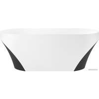 Ванна Wellsee Croquis 166x77 230302001 (отдельностоящая ванна матовый белый/матовый черный, экран, ножки, сифон-автомат хром)