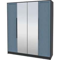 Шкаф распашной Интерлиния Концепт Тренд КТ-Ш4(з) (антрацит/дуб лазурный)