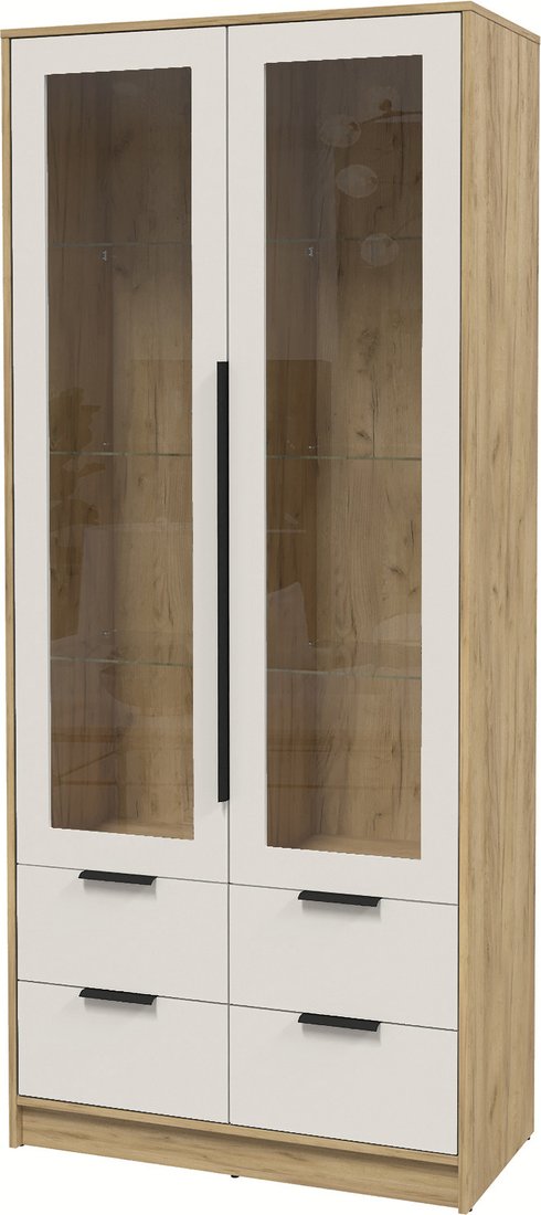 

Шкаф-витрина Интерлиния Концепт КТ-ШВ2 с подсветкой Глосс (дуб золотой/кашемир)