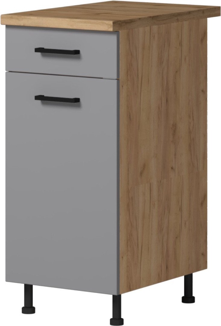 

Шкаф напольный Genesis Мебель Алиса Грей 400 с ящиком (дуб золотой/серый)