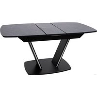 Кухонный стол Аврора Дрезден 130-161.5x80 (камень черный/черный)