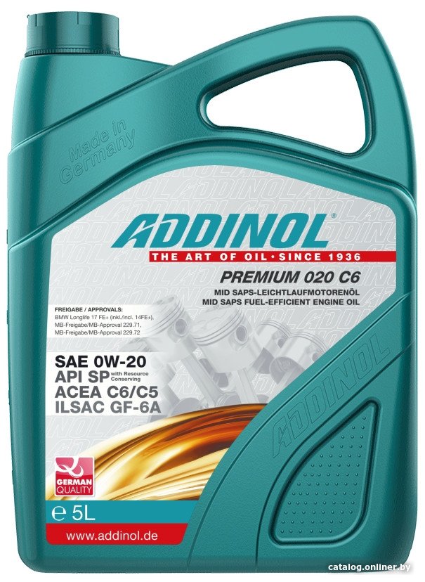 Моторное масло Addinol Premium 020 C6 0W-20 5л