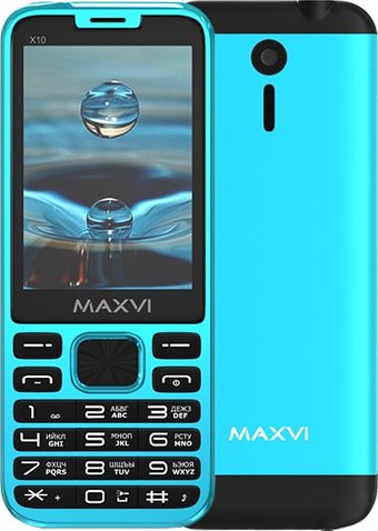 Кнопочный телефон Maxvi X10 (голубой)