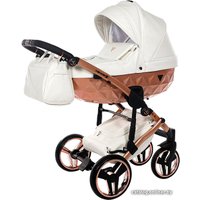 Универсальная коляска Junama Glow V2 (2 в 1, белый/матовая медь)