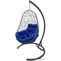 Подвесное кресло M-Group Овал 11140310 (серый ротанг/синяя подушка)
