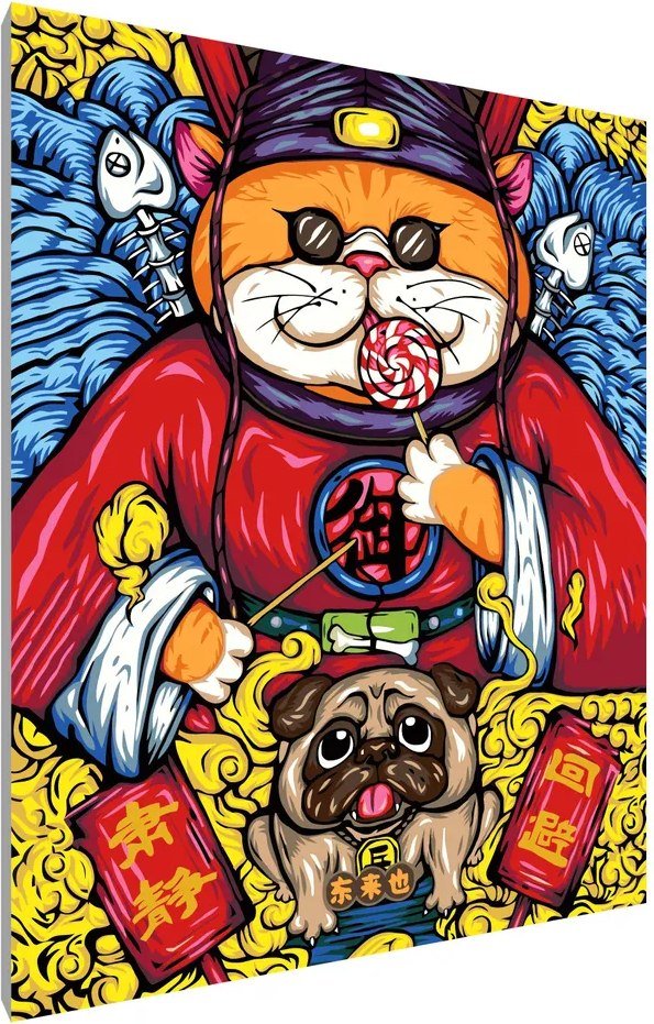 

Картина по номерам PaintLine Кот и мопс PL-00076