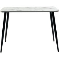 Кухонный стол ВВР Прямоугольный (стекло с ф/п мрамор белый/черный конус 100/60)