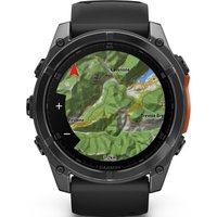 Умные часы Garmin Fenix 8 51мм (серый, черный силиконовый ремешок)