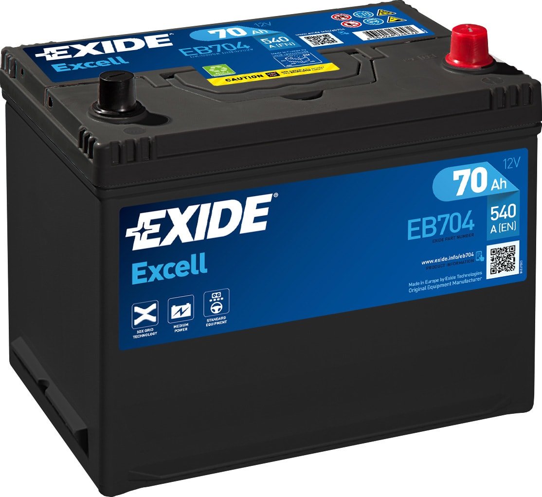 

Автомобильный аккумулятор Exide Excell EB704 (70 А/ч)