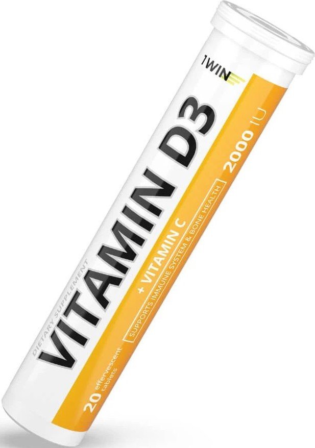 

Витамины, минералы 1WIN Vitamin D3 2000 МЕ (дыня, 20 шипучих таблеток)